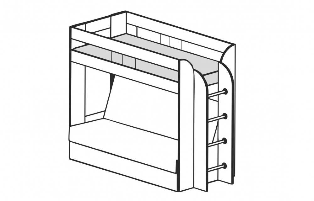 Кровать 2-х ярусная «Немо» с матрасом ясень шимо архитектура