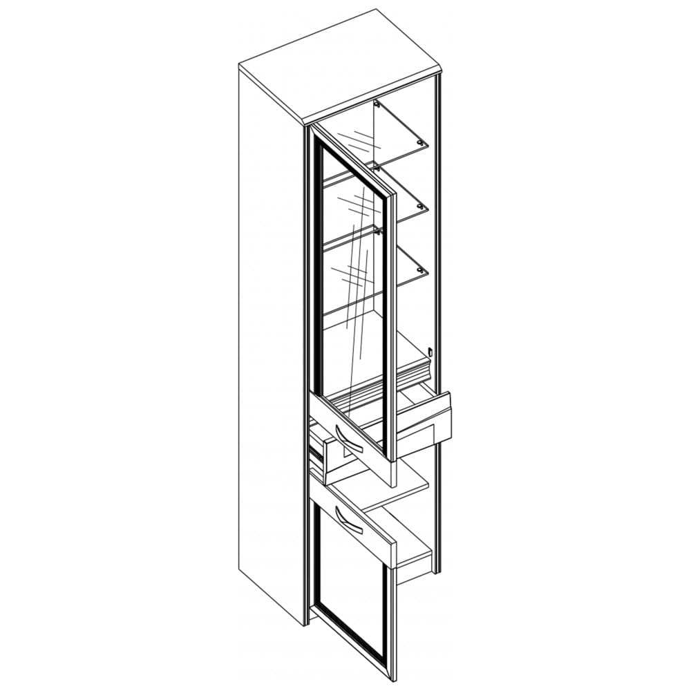 Шкаф с витриной 1V1D1S схема